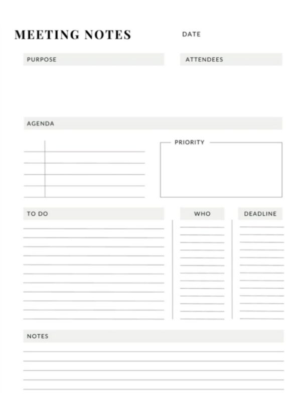 Focused Meeting Tracker Notepad - Image 2