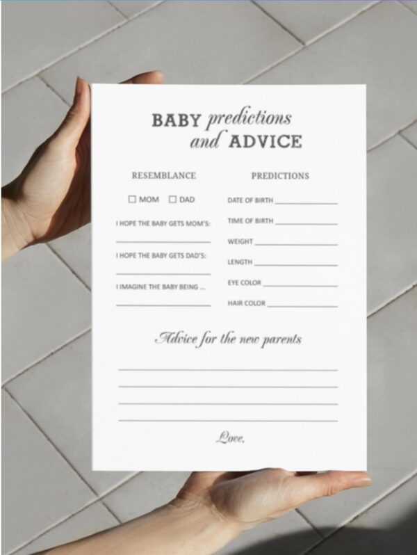 Baby Blessings & Predictions Notepad